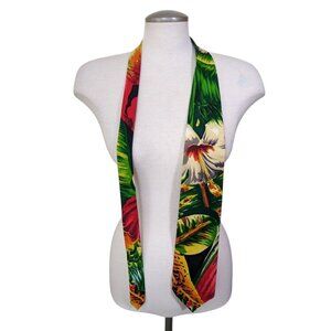 Vicky Davis Necktie Tie New York Designer Tropical Island Colorful Bold Cotton